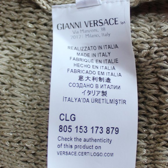 Gianni Versace Collection  Camel knit Sweater long sleeve Logo Size Medium - Picture 7 of 9